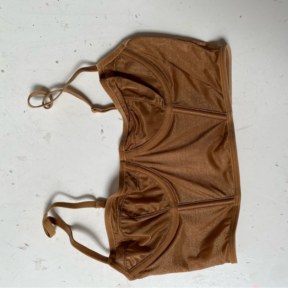 SKIMS Tan Shimmer Bralette